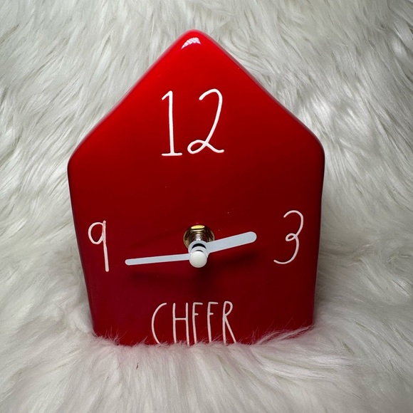 Rae Dunn Red Cheer Clock - Picture 1 of 4